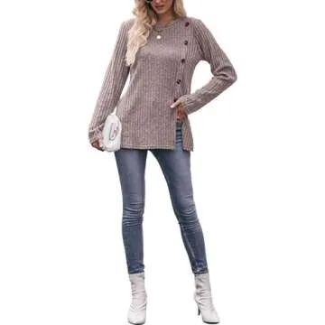Trendy Fawjsais Women's Tunic Sweater - Stylish and Lightweight