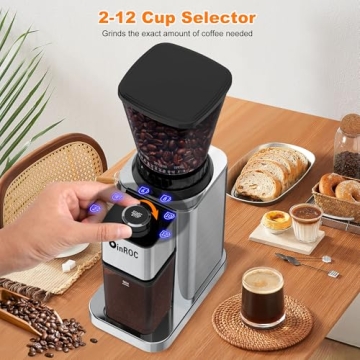 Premium Conical Burr Coffee Grinder with 48 Settings