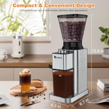 Premium Conical Burr Coffee Grinder with 48 Settings