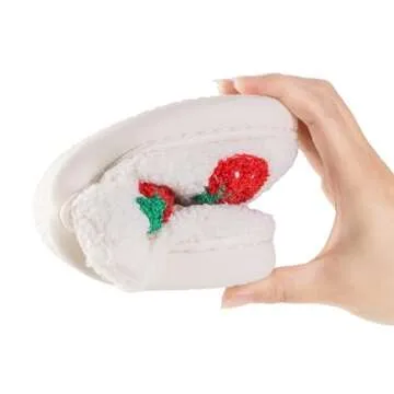 Women Strawberry Pattern Slippers Cozy and Warm