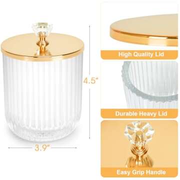 Jenseits Clear Glass Qtip Holder Set for Elegant Organization