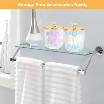 Jenseits Clear Glass Qtip Holder Set for Elegant Organization