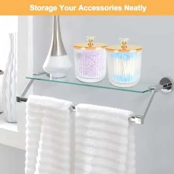 Jenseits Clear Glass Qtip Holder Set for Elegant Organization