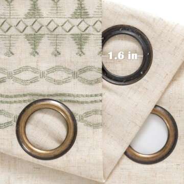 JINCHAN Boho Embroidered Curtains - 2 Panels 84-Inch Long