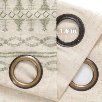 JINCHAN Boho Embroidered Curtains - 2 Panels 84-Inch Long