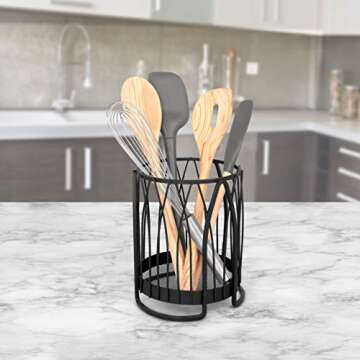 Spectrum Diversified Twist Round Utensil Holder for Elegant Kitchen Organization