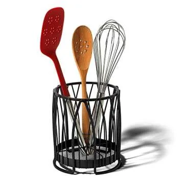 Spectrum Diversified Twist Round Utensil Holder - Black