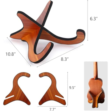 LeSage Wooden Ukulele Stand Holder - Portable & Durable for String Instruments
