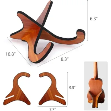 LeSage Wooden Ukulele Stand Holder - Portable & Durable for String Instruments