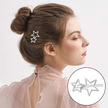 Elegant Rhinestone Star Hair Clips for Women and Girls