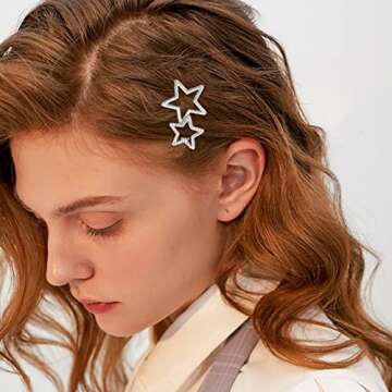 Elegant Rhinestone Star Hair Clips for Women and Girls