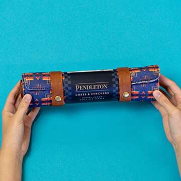 Chronicle Books Pendleton Chess & Checkers Set: Travel-Ready Roll-Up Game (Camping Games, Gift for O...