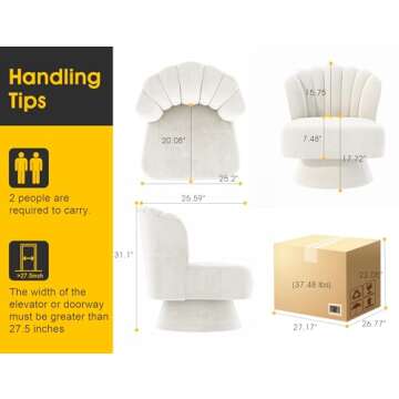 Dewhut Modern 360 Degree Swivel Velvet Barrel Accent Chair - Stylish Comfort for Small Spaces