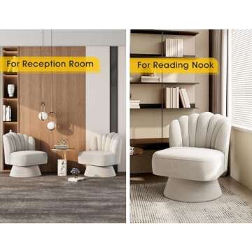 Dewhut Velvet 360 Degree Swivel Accent Chair for Small Spaces