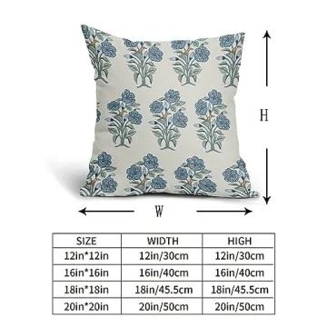 Blue Floral Pillow Covers for Stylish Home Decor