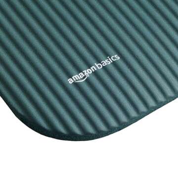 Amazon Basics Extra Thick Exercise Yoga Gym Floor Mat with Carrying Strap, Cyan, 74 x 24 x .5 Inches