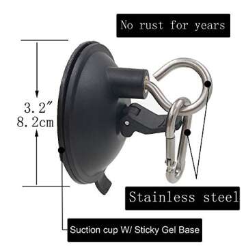 YYST Suction Cup Hook Cleat for Pet Dog & cat Bathtub, Shower & Bathing, Grooming Tether - No Leash