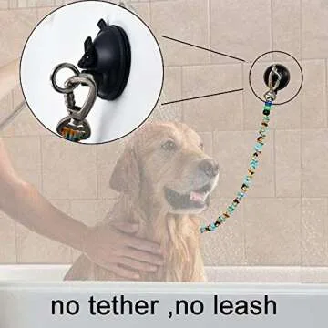 YYST Suction Cup Hook Cleat for Pet Dog & cat Bathtub, Shower & Bathing, Grooming Tether - No Leash