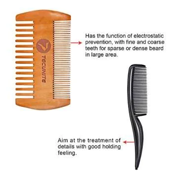 TecUnite Beard Trimming Scissors Set for Men Grooming Kit