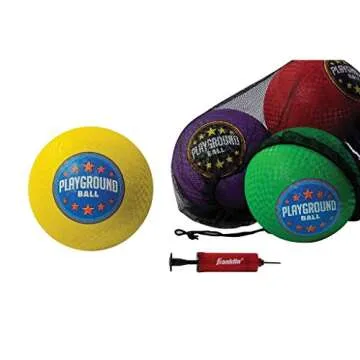 Franklin Sports Playground Balls - Rubber Kickballs and Playground Balls with carry bag For Kids - Great for Dodgeball, Kickball, and Schoolyard Games – 8.5” Diameter, Multicolor Pack of 6