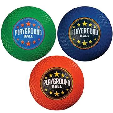 Franklin Sports Playground Balls - Rubber Kickballs and Playground Balls with carry bag For Kids - Great for Dodgeball, Kickball, and Schoolyard Games – 8.5” Diameter, Multicolor Pack of 6