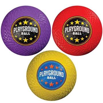 Franklin Sports Playground Balls - Rubber Kickballs and Playground Balls with carry bag For Kids - Great for Dodgeball, Kickball, and Schoolyard Games – 8.5” Diameter, Multicolor Pack of 6