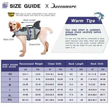 Queenmore Shark Dog Life Jacket for Swimming Safety