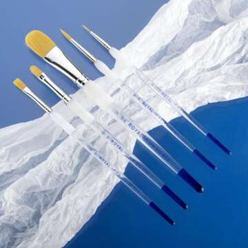 Royal Talkon 5 Piece Soft Grip Brush Set for Artists