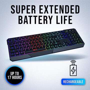 KLIM Chroma RGB Wireless Gaming Keyboard - Durable and Ergonomic
