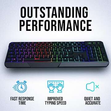 KLIM Chroma RGB Wireless Gaming Keyboard - Durable and Ergonomic