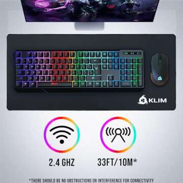 KLIM Chroma RGB Wireless Gaming Keyboard - Durable and Ergonomic