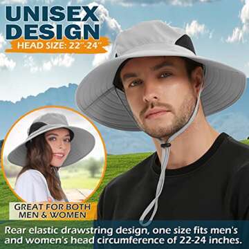 EINSKEY Wide Brim Sun Hat, UPF 50+ UV Protection Waterproof Packable Bucket Hat for Men & Women, Fishing Hiking Beach Garden