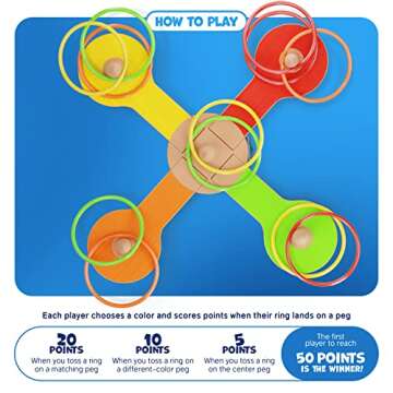 Ring Toss Game for Kids - 360° Spin Revolution