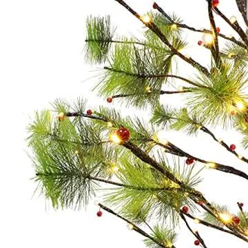 Puleo 6-Foot Pre-Lit Glitter Christmas Tree for Holidays