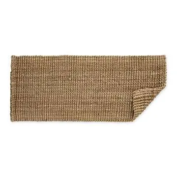 J & M Home Fashions Eco-Friendly Sturdy Rolled Natural Indoor/Outdoor Jute Rug, 22x60", 1-Piece, Nat...