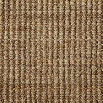 J & M Home Fashions Eco-Friendly Sturdy Rolled Natural Indoor/Outdoor Jute Rug, 22x60", 1-Piece, Natural