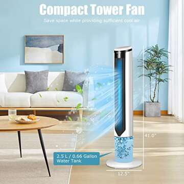 COSTWAY Portable Evaporative Air Cooler for Room, Quiet 41-inch Oscillating Air cooler with Remote, 3 Modes, 3 Speeds, LED Display, 9H Timer, Floor Standing Bladeless Cooler for Home Office Bedroom