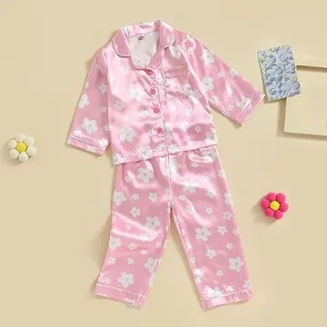 Kids Satin Pajama Sets Soft Stylish Sleepwear 2-3 Years