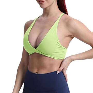 Aoxjox Women's Workout Sports Bras Fitness Backless Padded Sienna Low Impact Bra Yoga Crop Tank Top ...