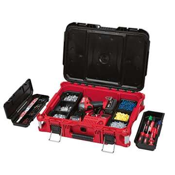 Heavy Duty, Versatile And Durable Modular Storage System PACKOUT 22 in.Tool Box By Milwaukee, Interi...