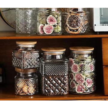 Large Glass Storage Jar with Bamboo Lid for Kitchen Organization