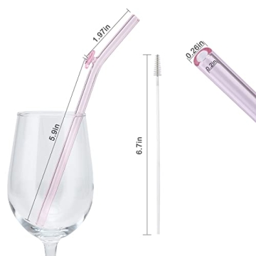 Cute Heart Glass Straws - Colorful, Shatter Resistant & Reusable