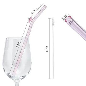 Cute Heart Glass Straws - Colorful, Shatter Resistant & Reusable