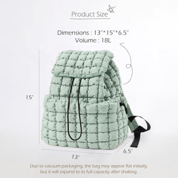 Stylish ODODOS Quilted Lightweight Backpack for Women