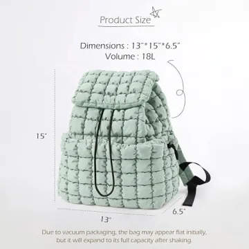 Stylish ODODOS Quilted Lightweight Backpack for Women