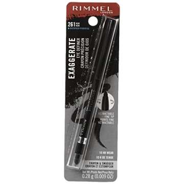 Rimmel London Exaggerate Waterproof Eye Definer Eyeliner, Highly Pigmented, Long-Wearing, Built-In S...
