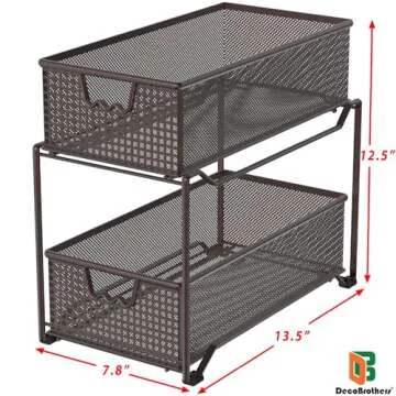 Deco Brothers 2 Tier Bronze Bathroom Organizer with Drawers