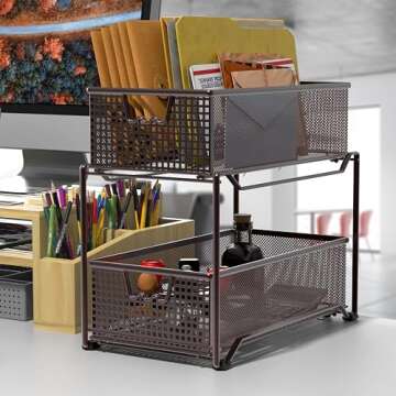 Deco Brothers 2 Tier Bronze Bathroom Organizer with Drawers