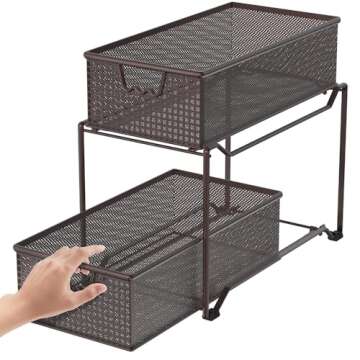 Deco Brothers 2 Tier Bronze Bathroom Organizer with Drawers