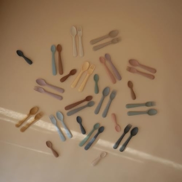 Mushie Silicone Baby Feeding Spoons 2 Pack - Perfect for Baby Food